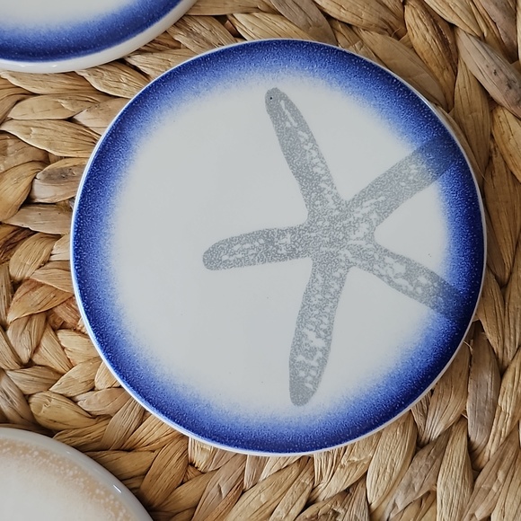 Set of 4 beachy coasters with cork bases - Picture 6 of 7